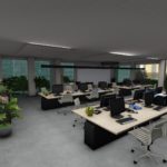 office ceiling light daytime